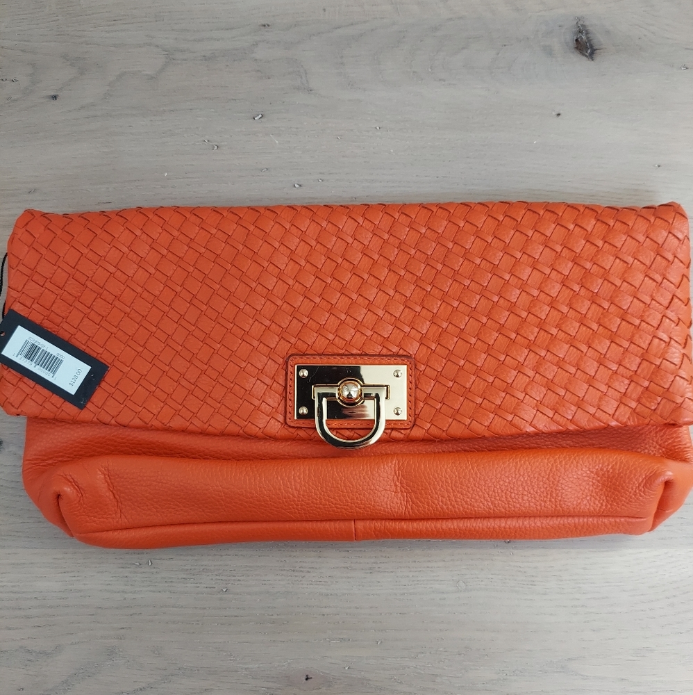 Banana Republic orange clutch bag